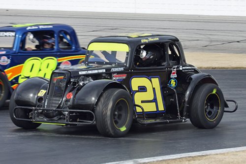 Riley Thornton used a last lap pass to score the Semi-Pro feature in Saturday's third Winter Flurry event at Atlanta Motor Speedway.  Photo by Tom Francisco/Speedpics.net