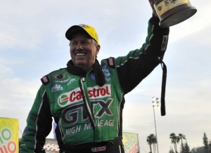 Sixteen-time NHRA Funny Car champion John Force goes into this weekend's season opener as the defending winner of the Winternationals at Pomona.  Photo courtesy NHRA Media