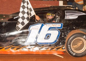 Trey White pulled out the victory in the Late Model feature in his first visit of the season to Senoia Raceway Saturday night.  Photo by Francis Hauke/22fstops.com