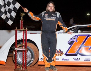 William Thomas scored the Super Late Model victory Saturday night at Rome Speedway.  Photo by  Kevin Prater/praterphoto.com