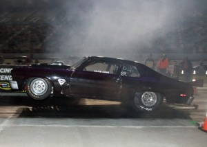 Arnie Cobb launches from the starting line en route to the Super Pro win in last week's Friday Night Drags at Atlanta Motor Speedway.  Photo by Tom Francisco/Speedpics.net