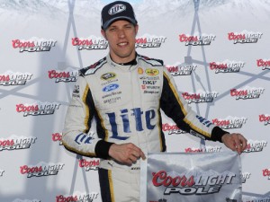 Brad Keselowski scored the Coors Light Pole Award in qualifying for Sunday's NASCAR Sprint Cup Series race at Dover International Speedway.  Photo by Patrick Smith/Getty Images