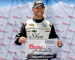 Brian Scott turned in the fastest lap in the final round of knockout qualifying for the NASCAR Sprint Cup Series race at Talladega Superspeedway.  Photo by NASCAR Via Getty Images