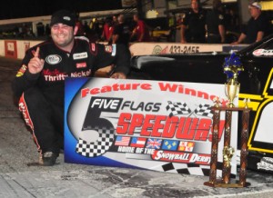 Bubba Pollard scored his fourth straight Southern Super Series victory Friday night at Five Flags Speedway.  Photo by Fastrax Photos/Tom Wilsey/Loxley, AL