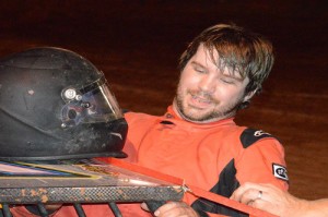 Casey Haney of Meridian, MS climbs from his Sinclair Auto Sales Rocket to celebrate his first career Late Model victory after the NeSmith Chevrolet Weekly Racing Series event on Saturday night at Whynot Motorsports Park in Meridian, MS. Photo by Yellowcautionflag.com/Courtesy NeSmith WRS Media