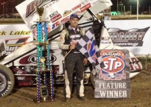 David Gravel scored his third WoO STP Sprint Car victory of the season at Wilmot Raceway.  Photo courtesy David Gravel Racing/Facebook