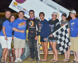 Derek Hagar scored his third straight USCS Sprint Speedweek 2014 feature win in as many nights at Clayhill Motorsports on Monday.  Photo by Phil Bowden