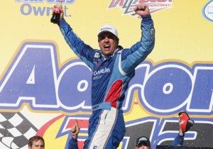 Elliott Sadler celebrates in victory lane after winning Saturday's NASCAR Nationwide Series Aaron's 312 at Talladega Superspeedway. Photo by NASCAR Via Getty Images