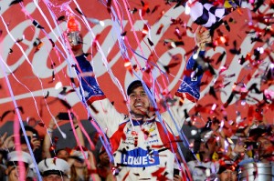 Jimmie Johnson finally got in the NASCAR Sprint Cup Series win column for 2014 with a win Sunday night at Charlotte Motor Speedway. Photo by Jared C. Tilton/Getty Images