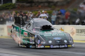 John Force put track record numbers on the board in Friday's Funny Car qualifying at Heartland Park Topeka.  Photo courtesy NHRA Media