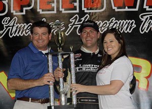 Peyton Sellers scored the win in the first of two Late Model features at South Boston Speedway Saturday.  Photo by James Price