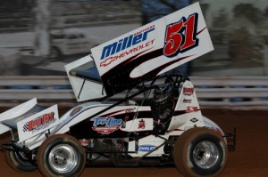 Stevie Smith scored his first World of Outlaws STP Sprint Car series victory in five years Wednesday night at Lincoln Speedway.  Photo courtesy The Black Bandit/Facebook