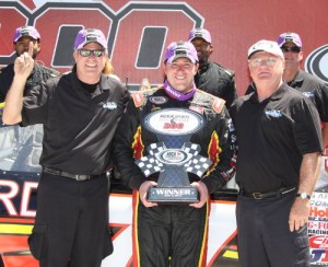 Tom Hessert scored the win in a frantic finish in the ARCA Racing Series event Saturday at Talladega Superspeedway.  Photo courtesy ARCA Media