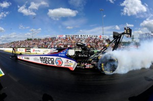 Antron Brown topped the speed charts in Saturday's Top Fuel qualifying for Sunday's NHRA New England Nationals.  Photo courtesy NHRA Media