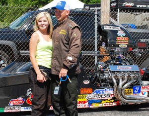 Husband and wife Jeremy and Ashley Hancock faced off against each other in the first Super Pro final Saturday afternoon at Atlanta Dragway, with Jeremy scoring the win.  Photo by Tim Glover