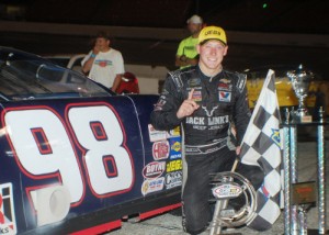 Daniel Hemric scored the $10,000 victory in the Redbud 300 at Anderson Speedway Saturday night.  Photo courtresy CRA Media