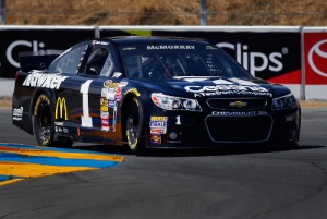 Jamie McMurray turned in the pole winning run in Saturday's qualifying for Sunday's NASCAR Sprint Cup Series race on the road course at Sonoma Raceway.  Photo by Tom Pennington/Getty Images