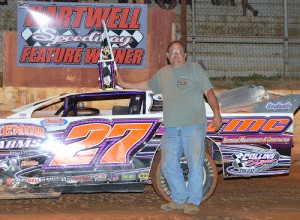 Mike Davidson scored the Hobby division feature victory Saturday night at Hartwell Speedway.  Photo by Heather Rhoades