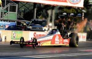 Doug Kalitta led Friday's round of NHRA Top Fuel qualifying for this weekends Summit Racing Equiptment Nationals at Norwalk.  Photo courtesy NHRA Media