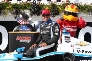 Juan Pablo Montoya drove to his first Verizon IndyCar Series victory Sunday since returning to the series earlier this season.  Photo by Chris Jones