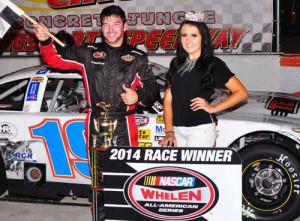 Chad Finchum scored the victory in the first of two Late Model features Friday night at Kingsport Speedway.  Photo by RPM Photos