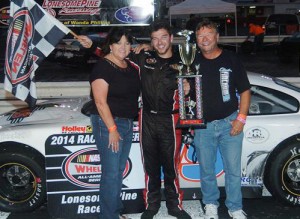 Chad Finchum scored both Late Model Stock victories at Lonesome Pine Raceway Saturday night.  Photo by Drew Hierwarter/MotorSportsPhoto.com