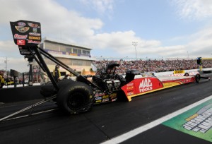 Doug Kalitta topped the speed charts in Top Fuel qualifying Friday at Maple Grove.  Photo courtesy NHRA Media