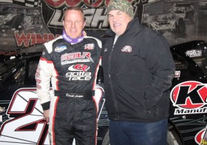 Darrell Lanigan drove to the win in Friday night's Dirt Late Model feature at Bubba Raceway Park.  Photo courtesy BRP Media