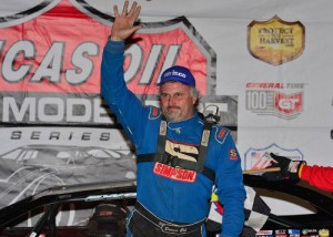 Dennis Erb, Jr. held off some hard challenges to score the Win in the Winternationals opener for the Lucas Oil Late Model Dirt Series at East Bay Raceway Park Tuesday night.  Photo courtesy LOLMDS Media