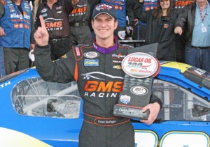 Grant Enfinger celebrates after winning his second straight ARCA Daytona race Saturday.  Photo courtesy ARCA Media