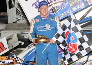 Greg Hodnett drove to the UNOH All Star Circuit of Champions Sprint Car victory Wednesday night at Volusia Speedway Park.  Photo by Paul Arch