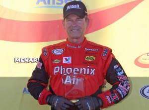 Mark Thompson became oldest pole winner in Daytona International Speedway history Friday afternoon by turning in the fastest time in ARCA Racing Series qualifying for Saturday's series season opener.  Photo courtesy ARCA Media