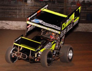 Terry McCarl scored the win in Thursday night's World of Outlaws Sprint Car Series A-Main at The Dirt Track At Las Vegas Motor Speedway.  Photo courtesy Terry McCarl Racing