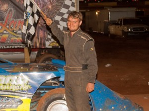 Austin Horton made the trip to Senoia Raceway's victory lane by winning Saturday night's Limited Late Model feature.  Photo by Francis Hauke/22fstops.com