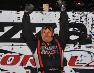 Billy Ogle, Jr. used a last lap pass to claim his first career World of Outlaws Late Model Series victory Saturday night at Tazewell Speedway. Photo by Michael Moats