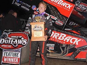 Brad Sweet scored the World of Outlaws Sprint Car Series victory Saturday night at Calistoga Speedway.  Photo by MMRacingPhotos.com