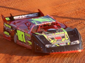 David McCoy, seen here from earlier action, scored his first Hartwell Speedway victory of the year in Saturday night's Limited Late Model feature.  Photo courtesy David McCoy Racing