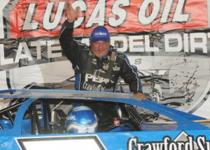 Don O'Neal made his first trip to Lucas Oil Late Model Dirt Series victory lane Friday night with a win at Roaring Knob Motorsports Complex.  Photo courtesy RKMC Media