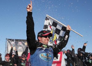 Doug Coby opened the defense of his Whelen Modified Tour championship with a win Sunday afternoon at Thompson Speedway Motorsports Park.  Photo by Tim Bradbury/Getty Images for NASCAR