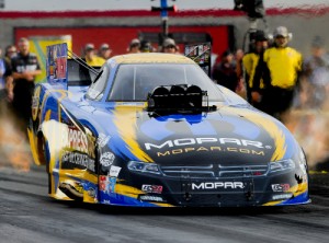 Matt Hagan turned in the fastest time in Friday's Funny Car qualifying for the NHRA SummitRacing.com Nationals at Las Vegas.  Photo courtesy NHRA Media