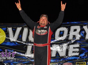 Randy Weaver scored his sixth victory in six starts this year, as he scored the Southern All Stars series win Friday night at Smokey Mountain Speedway.  Photo courtesy SAS Media