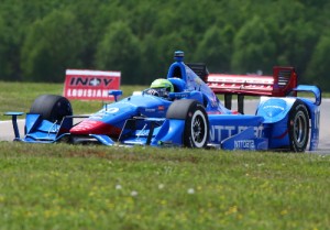 Tony Kanaan navigates around NOLA Motorsports Park during Friday's practice for the Indy Grand Prix of Louisiana.  Photo by Bret Kelley