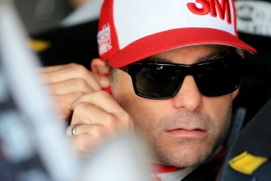 Jeff Gordon sits in his car in the garage area during practice for Sunday's NASCAR Sprint Cup Series race at Dover International Speedway.  Photo by Daniel Shirey/NASCAR via Getty Images