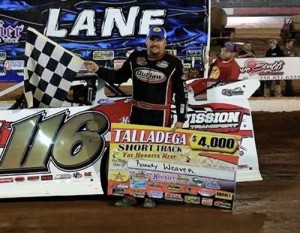 Randy Weaver led all 40 laps en route to scoring the Southern All Star Dirt Racing Series victory Saturday night at Talladega Short Track.  Photo courtesy TST Media