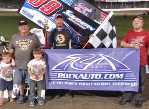 Tim Crawley scored his first USCS Sprint Car victory of the 2015 season Friday night at Magnolia Motor Speedway.  Photo courtesy USCS Media