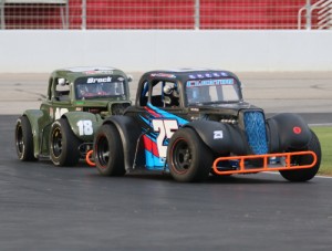 Christopher Clanton, seen here from earlier action, scored his second Legends Semi-Pro/Young Lions Thursday Thunder feature victory of the season last week at the Atlanta Motor Speedway.  Photo by Tom Francisco/Speedpics.net