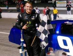 Daniel Hemric held off Chase Elliott to score his second Southern Super Series victory of the season Saturday night at Watermelon Capital Speedway.  Photo by Richard Pearson