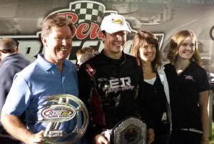 Erik Jones scored the $10,000 Battle At Berlin victory at Berlin Raceway Tuesday night.  Photo by Matt Weaver