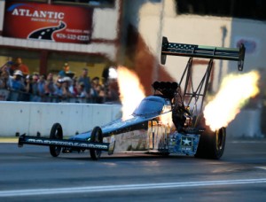 Tony Schumacher turned the fastest pass in Friday's Top Fuel qualifying for the NHRA New England Nationals.  Photo courtesy NHRA Media