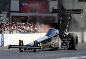 Tony Schumacher stayed on top of the Top Fuel speed charts through Saturday's qualifying sessions at New England Dragway.  Photo courtesy NHRA Media